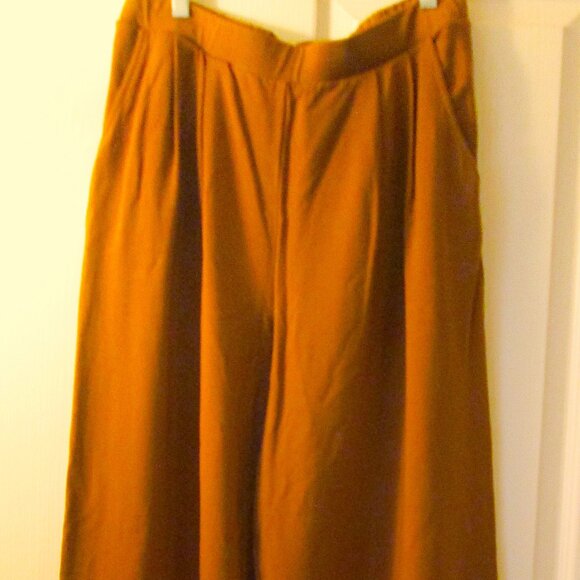 GARNET HILL WIDE LEG ELASTIC WAIST PULL ON COMFORT PANTS SIZE MEDIUM - Picture 1 of 4